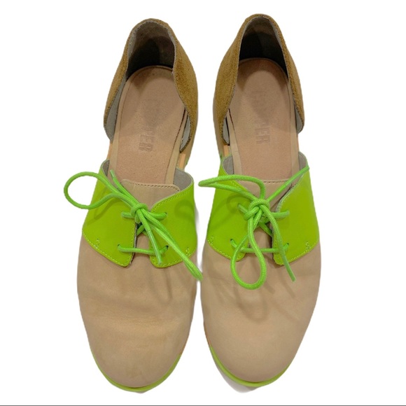 Camper Bowie Beige Nubuck Casual Lace Up Oxfords - Picture 4 of 6